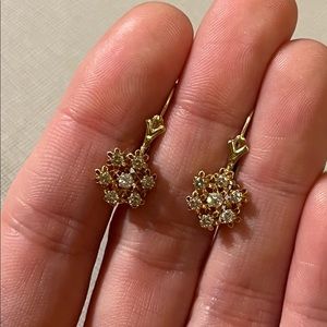 14k diamond drop earrings